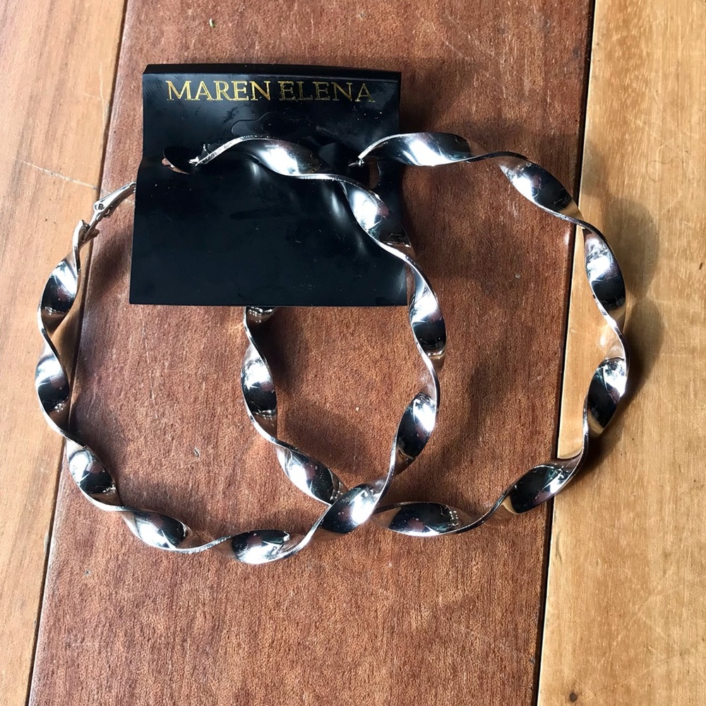 Silver hoop earrings